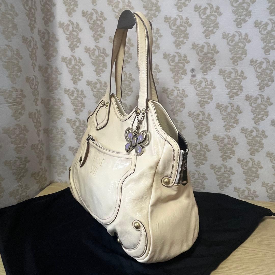 mie☆アナスイ☆ドリトルシリーズ本革レザートートバッグ蝶チャーム