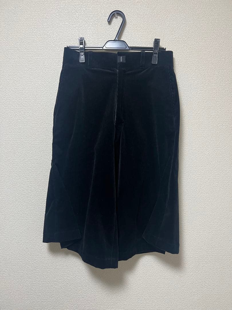 SHOOP プリーツコーデュロイバギーショーツ - ブラック