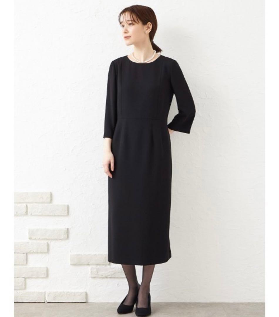 【喪服礼服】スタンドネックジャケット ウエストゴムワンピース ブラックフォーマル