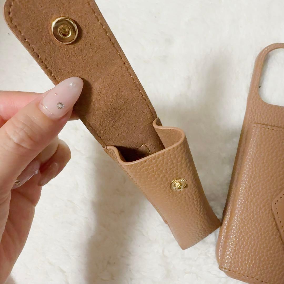 美品 しーちゃん iphone16promax ミラー付きカードケース