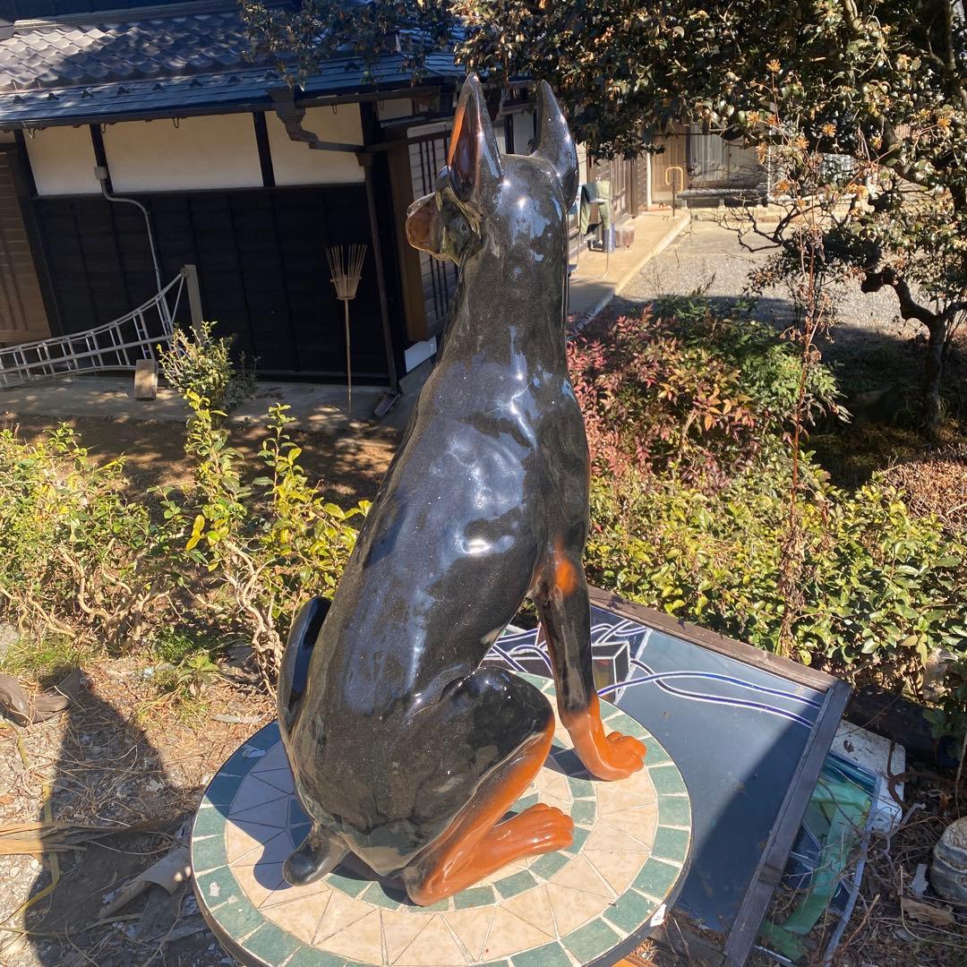 中古　樹脂製　ドーベルマン　置物　高さ83cm
