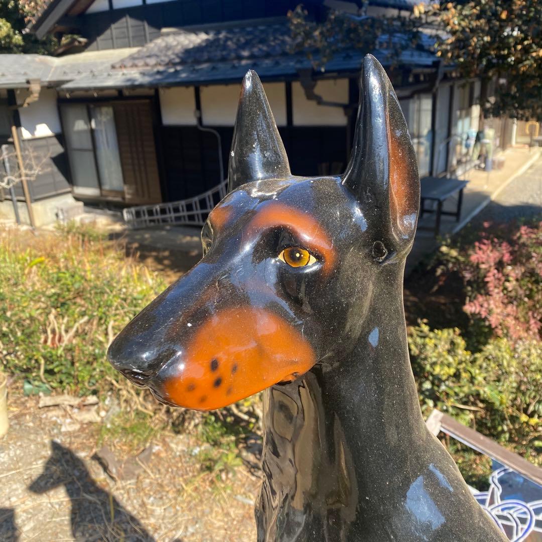 中古　樹脂製　ドーベルマン　置物　高さ83cm