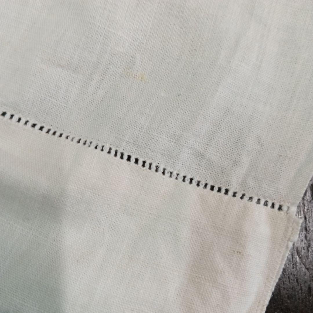 フランス　ヴィンテージ 白　リネン＆コットン　 シーツ　ベッドカバー