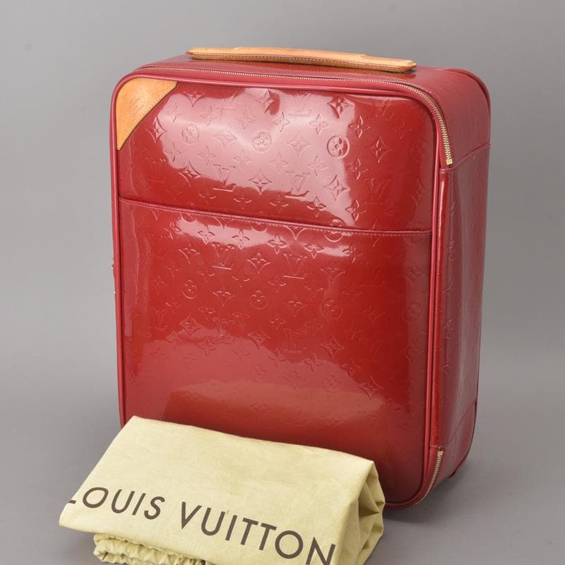ルイヴィトン◇ペガス45 キャリーバッグ スーツケース モノグラムヴェルニ 赤