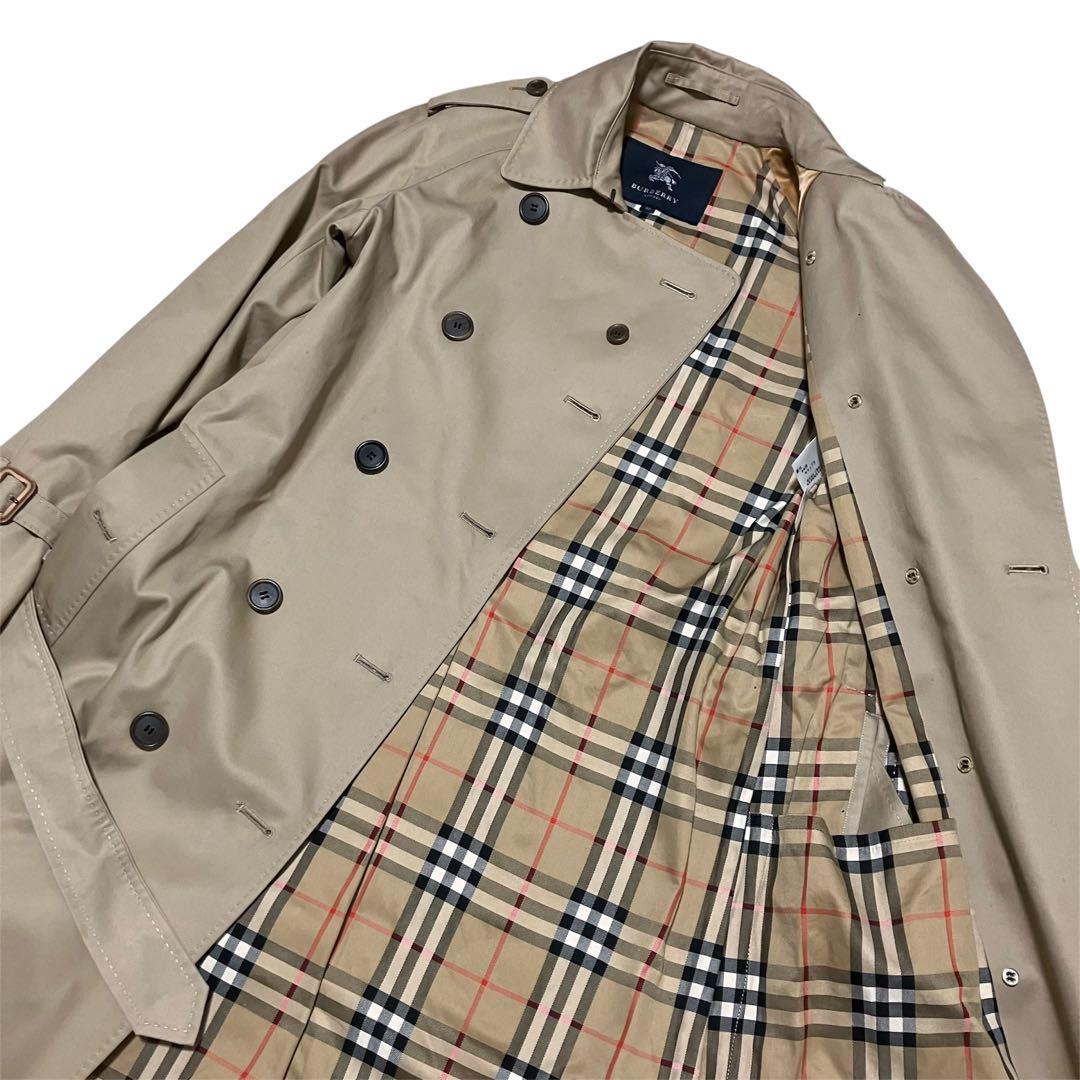 バーバリーロンドン ロングトレンチコート ノバチェック メガチェック ベージュ