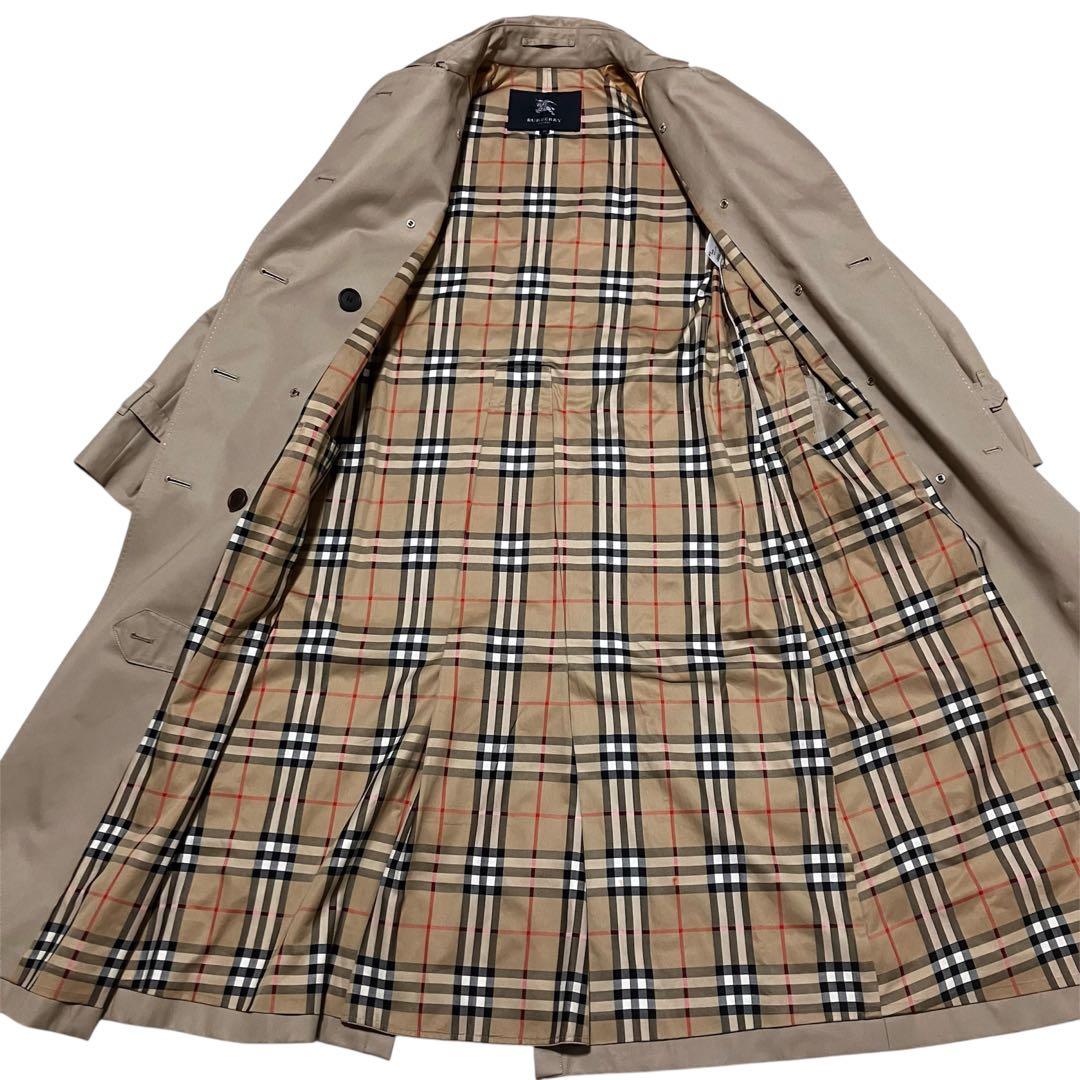 バーバリーロンドン ロングトレンチコート ノバチェック メガチェック ベージュ