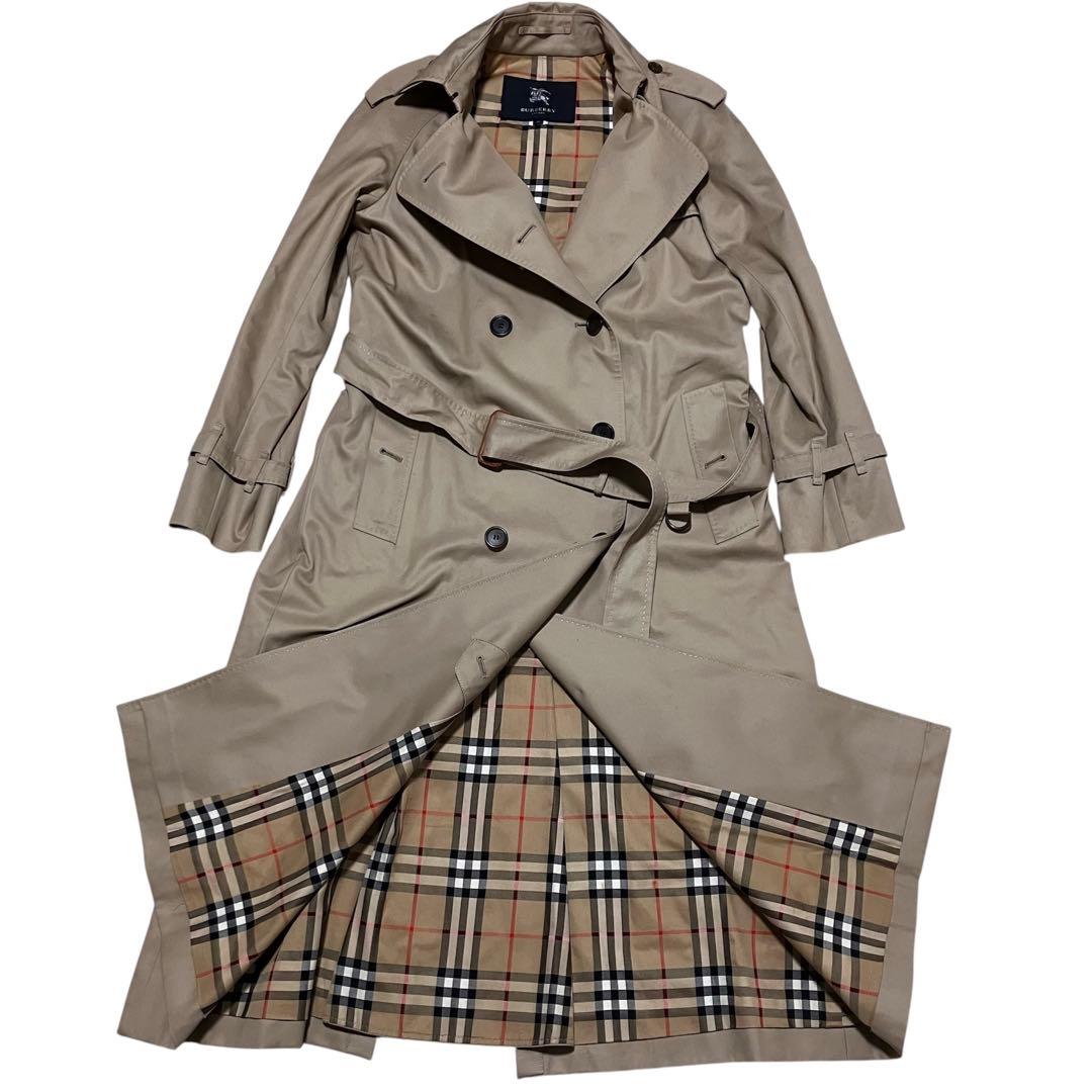バーバリーロンドン ロングトレンチコート ノバチェック メガチェック ベージュ