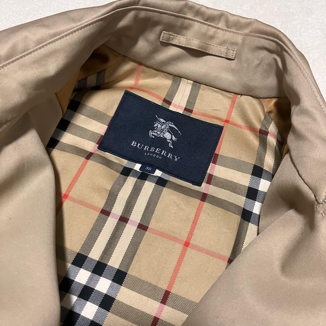 バーバリーロンドン ロングトレンチコート ノバチェック メガチェック ベージュ