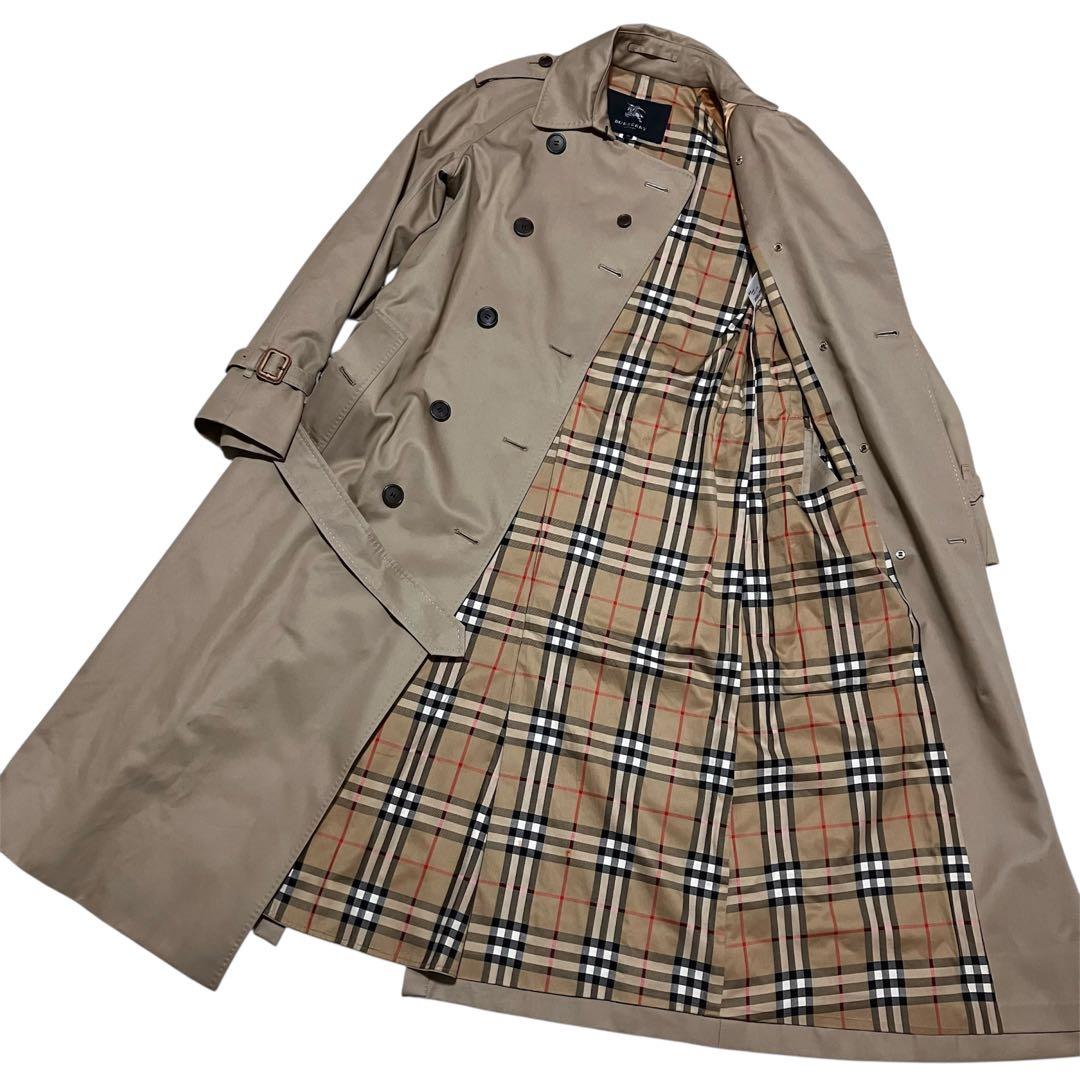 バーバリーロンドン ロングトレンチコート ノバチェック メガチェック ベージュ