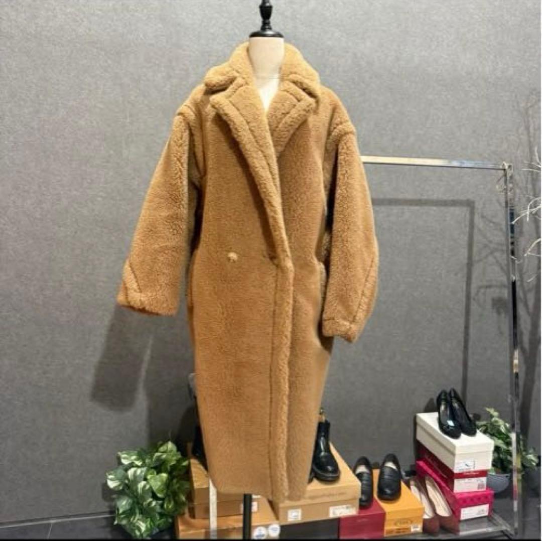 【アルパカ88%使用】極暖！キャメル ボア オーバーサイズ テディベアコート