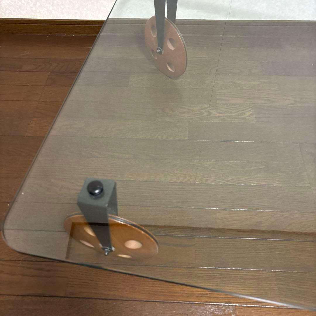 【良品】※直接お渡しのみ イタリア製 ガラストップ コーヒーテーブル