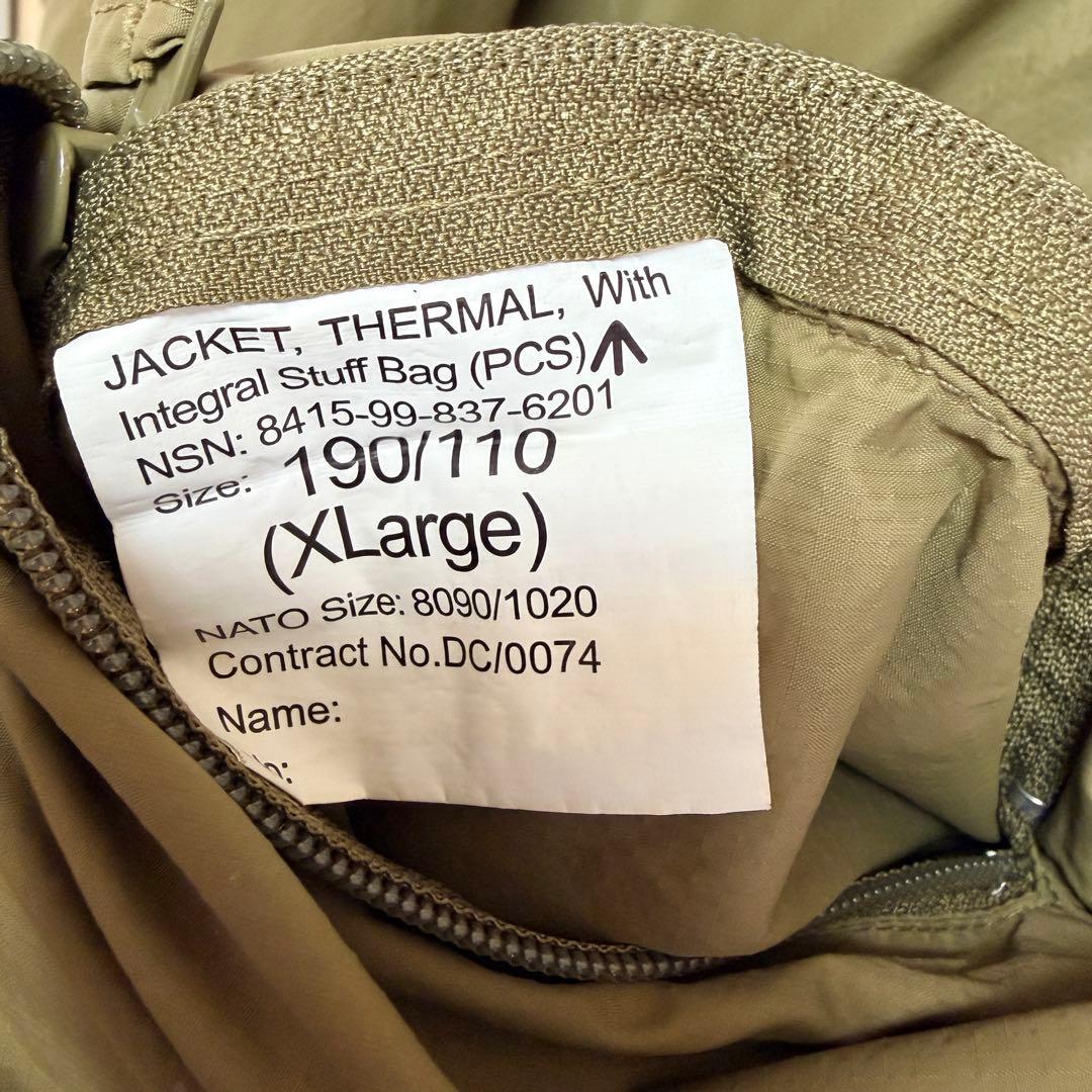 PCS サーマルジャケット XL イギリス軍