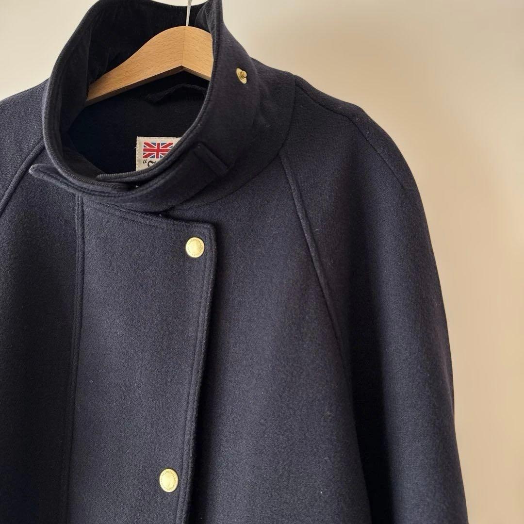 トラディショナルウェザーウェア メルトン ダブルフェイス Aラインコート 34