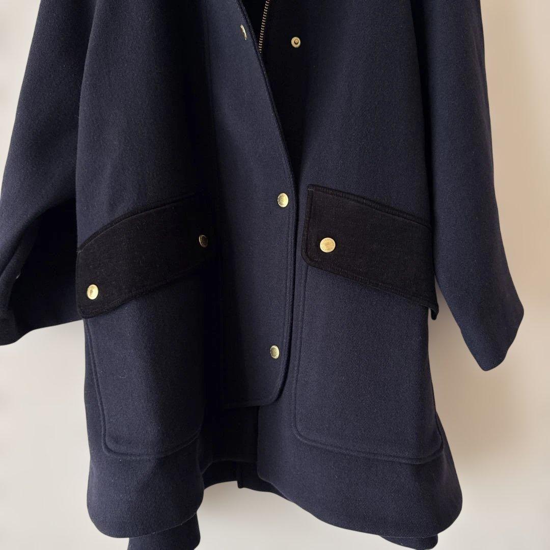 トラディショナルウェザーウェア メルトン ダブルフェイス Aラインコート 34