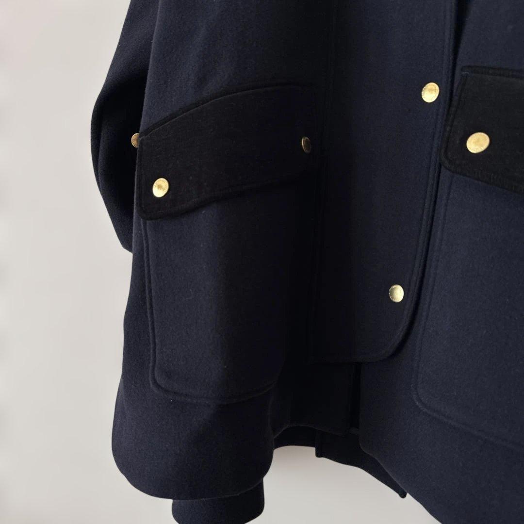 トラディショナルウェザーウェア メルトン ダブルフェイス Aラインコート 34