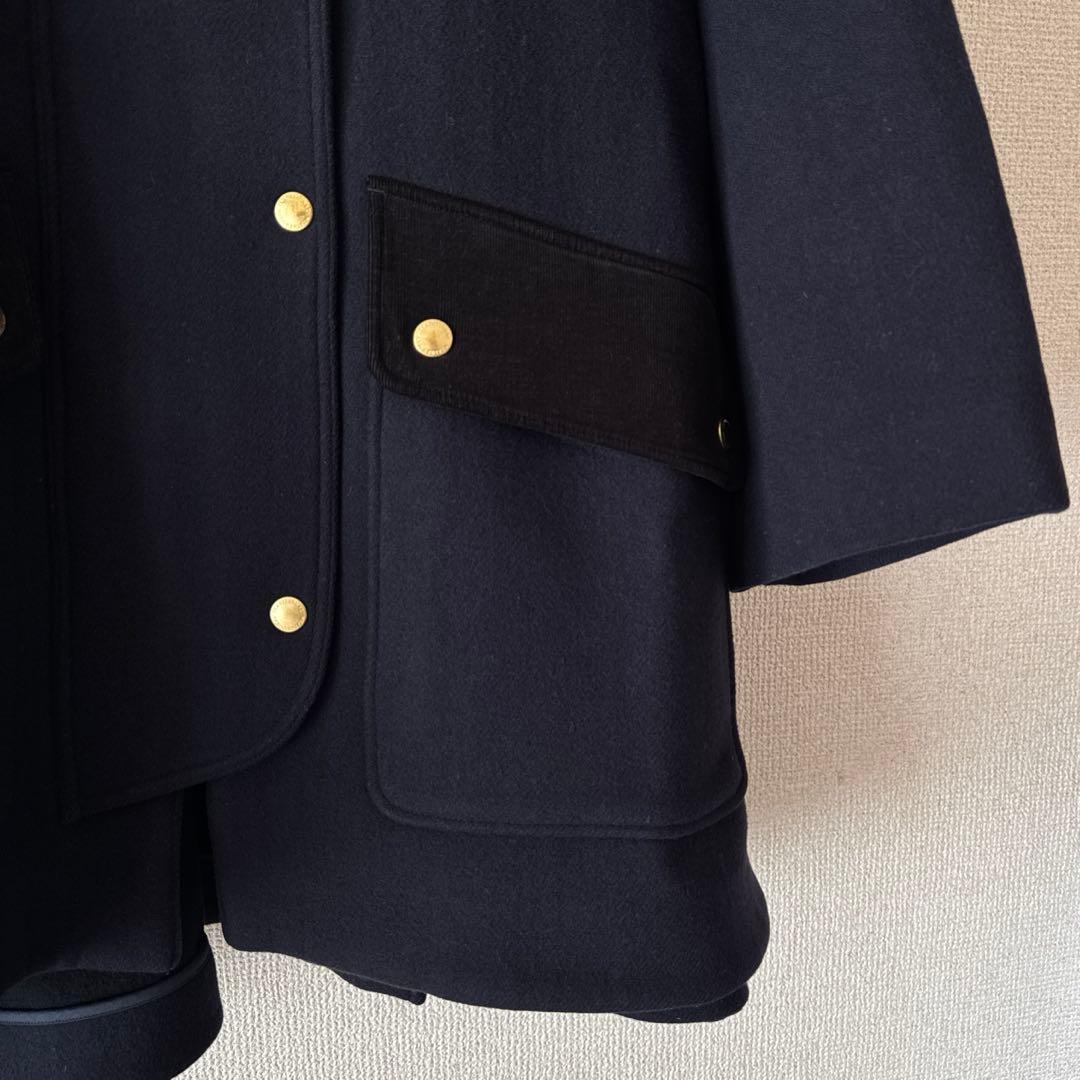 トラディショナルウェザーウェア メルトン ダブルフェイス Aラインコート 34