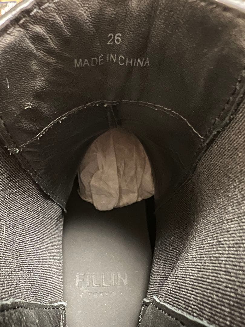 FILLIN UNOS CHELSEA サイドゴアブーツ 26cm