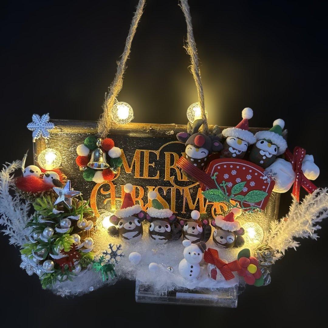 どんぐりアート♡ Xmasタペストリー風リース＆ let's goトレイン♡