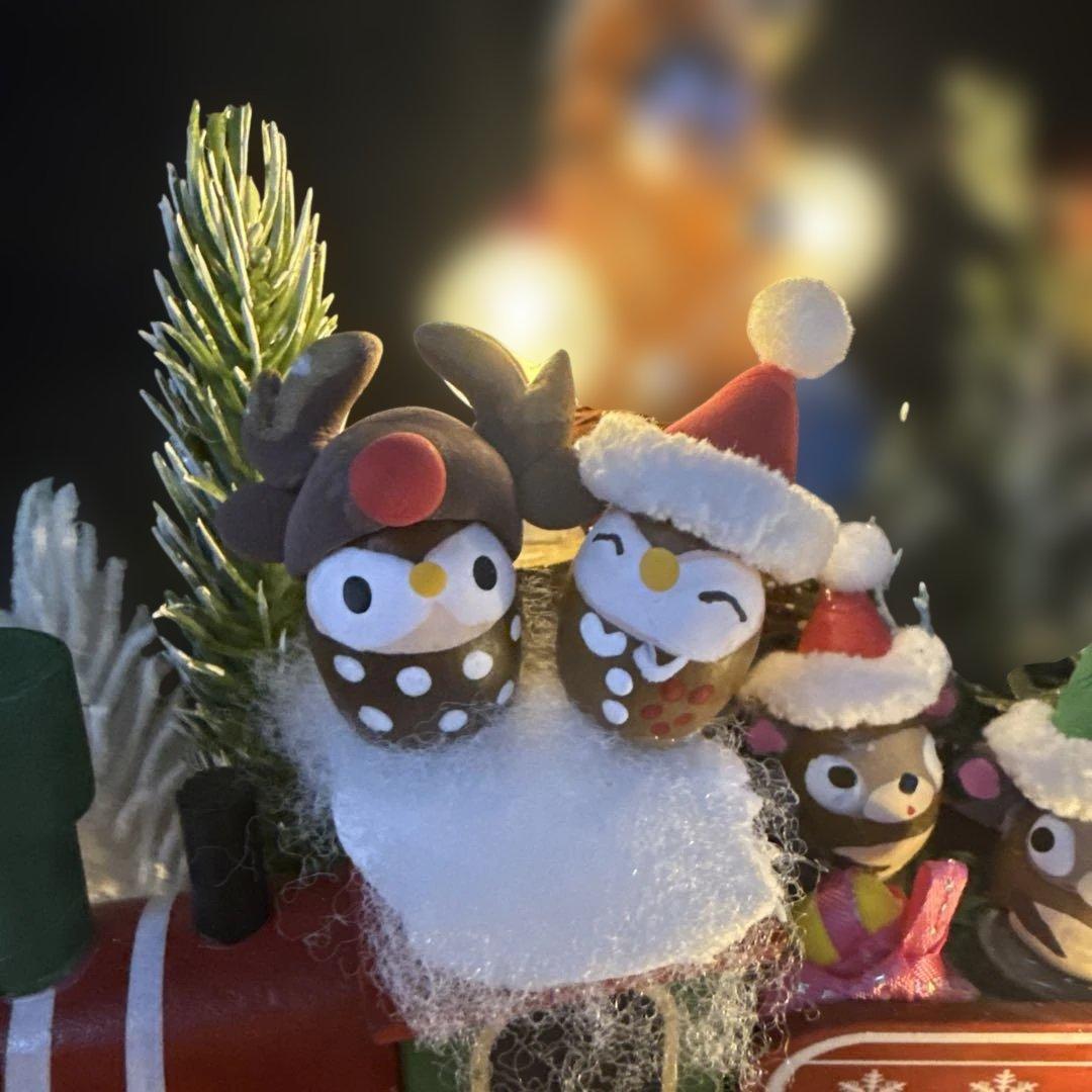 どんぐりアート♡ Xmasタペストリー風リース＆ let's goトレイン♡