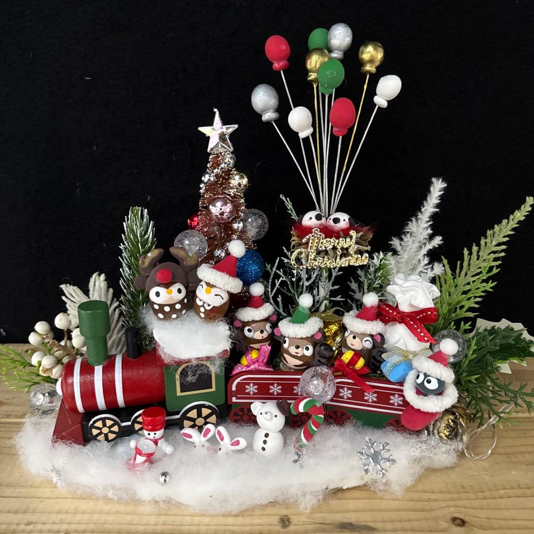 どんぐりアート♡ Xmasタペストリー風リース＆ let's goトレイン♡