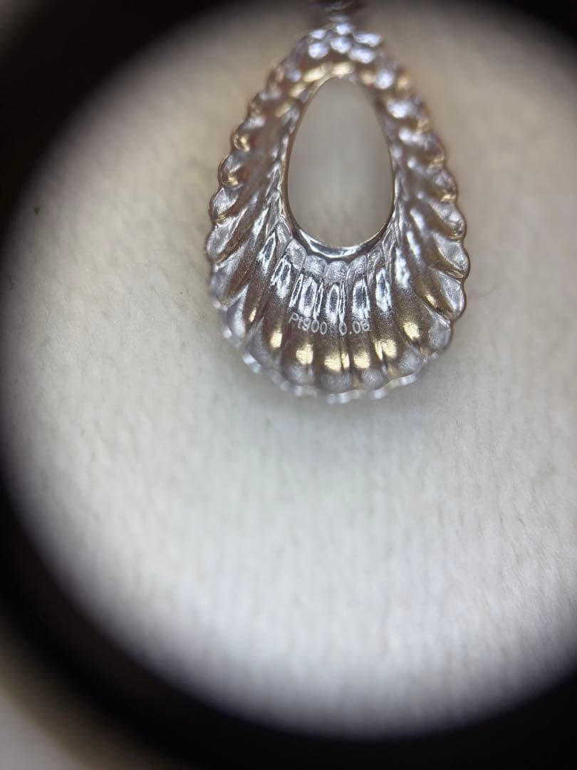 ヴィンテージ　pt900 ブラウン　ダイヤモンド　 シェルモチーフ　ネックレス