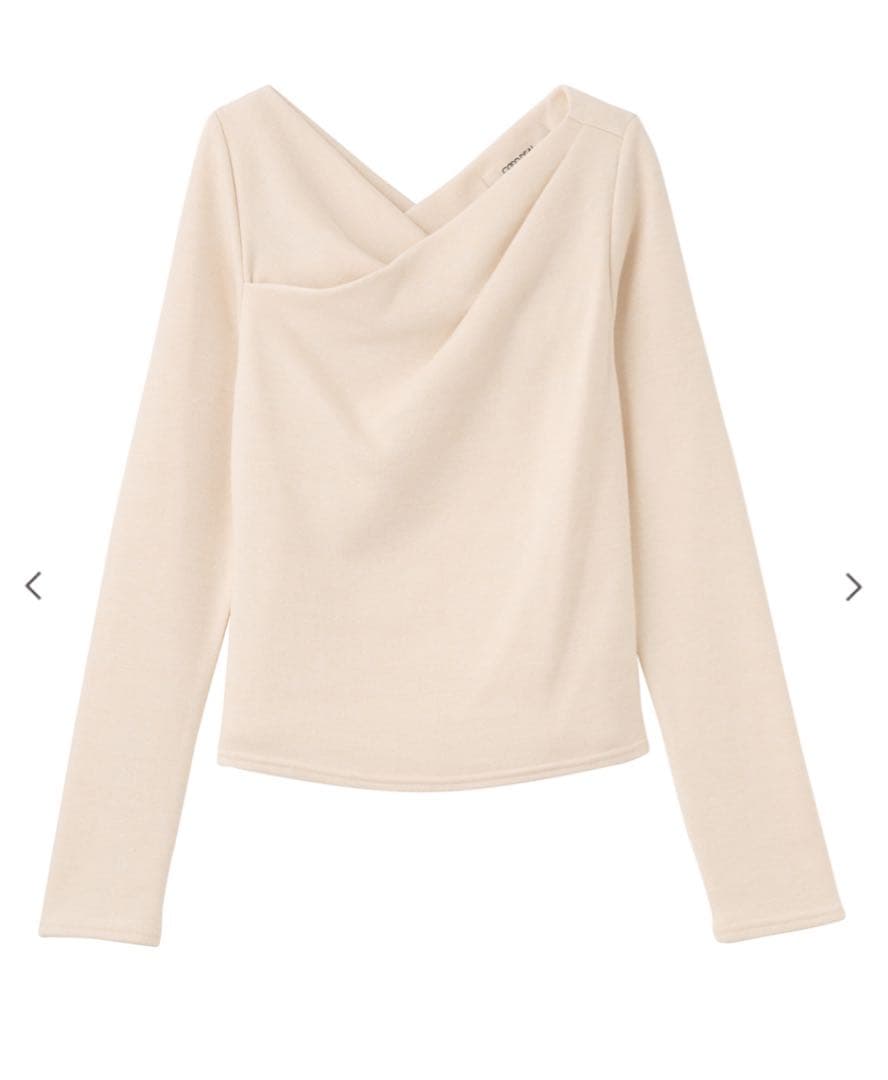 COCO DEAL アシメネックオフショルダーカットソー ベージュ