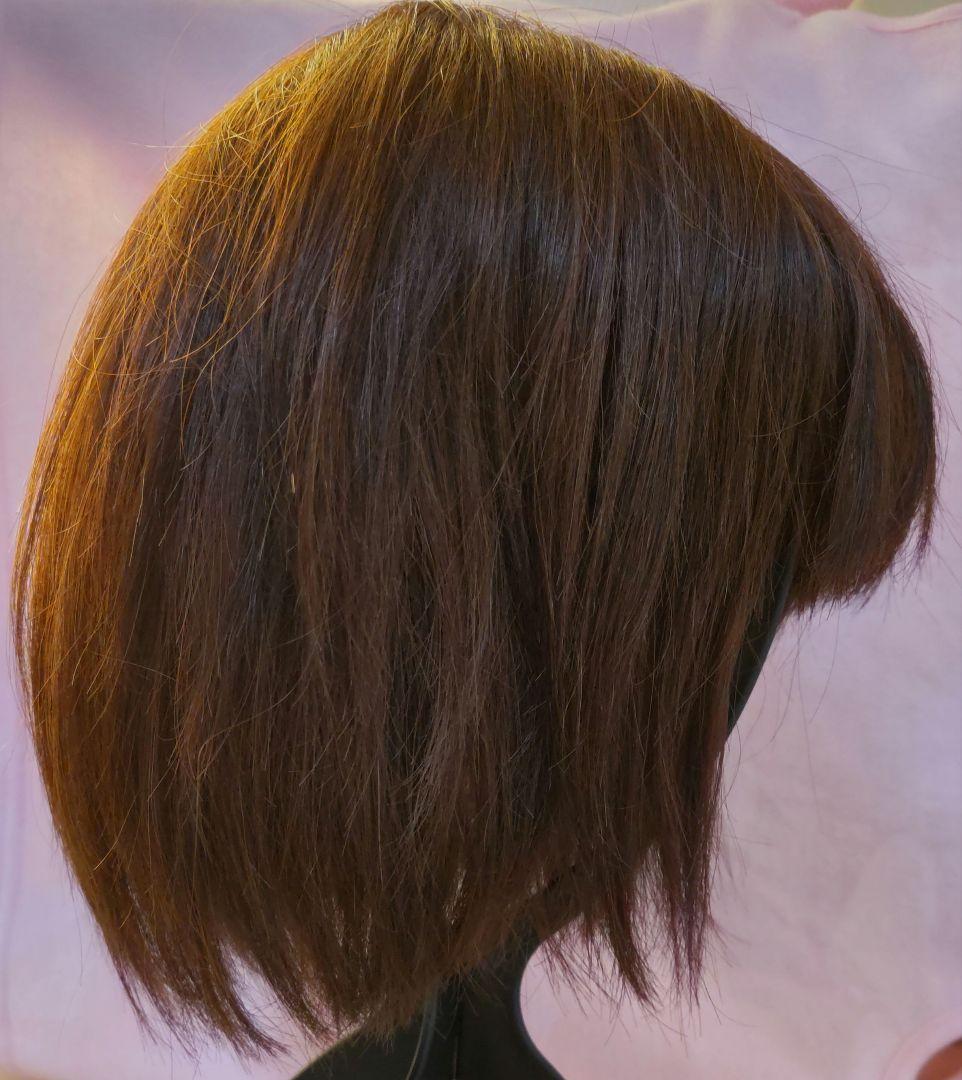 LINEASTORIA 人毛100%フルウィッグ ダークブラウン　リネアストリア