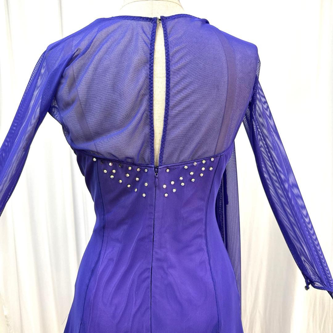 6239★M 紫 スワロフスキー スタンダードドレス 社交ダンス