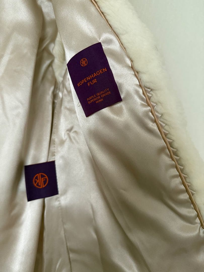 【新品未使用】ホワイトミンク ロングベスト 本毛皮 リアルファー