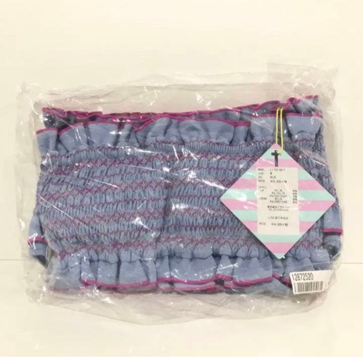 【新品・未使用】lilLilly リルリリー シャーリングバンドゥビキニ ブルー