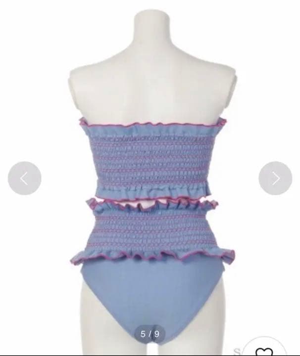 【新品・未使用】lilLilly リルリリー シャーリングバンドゥビキニ ブルー