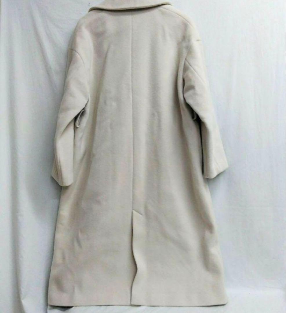【98】未使用タグつき ナノユニバース ベルベットチェスターコート アイボリー