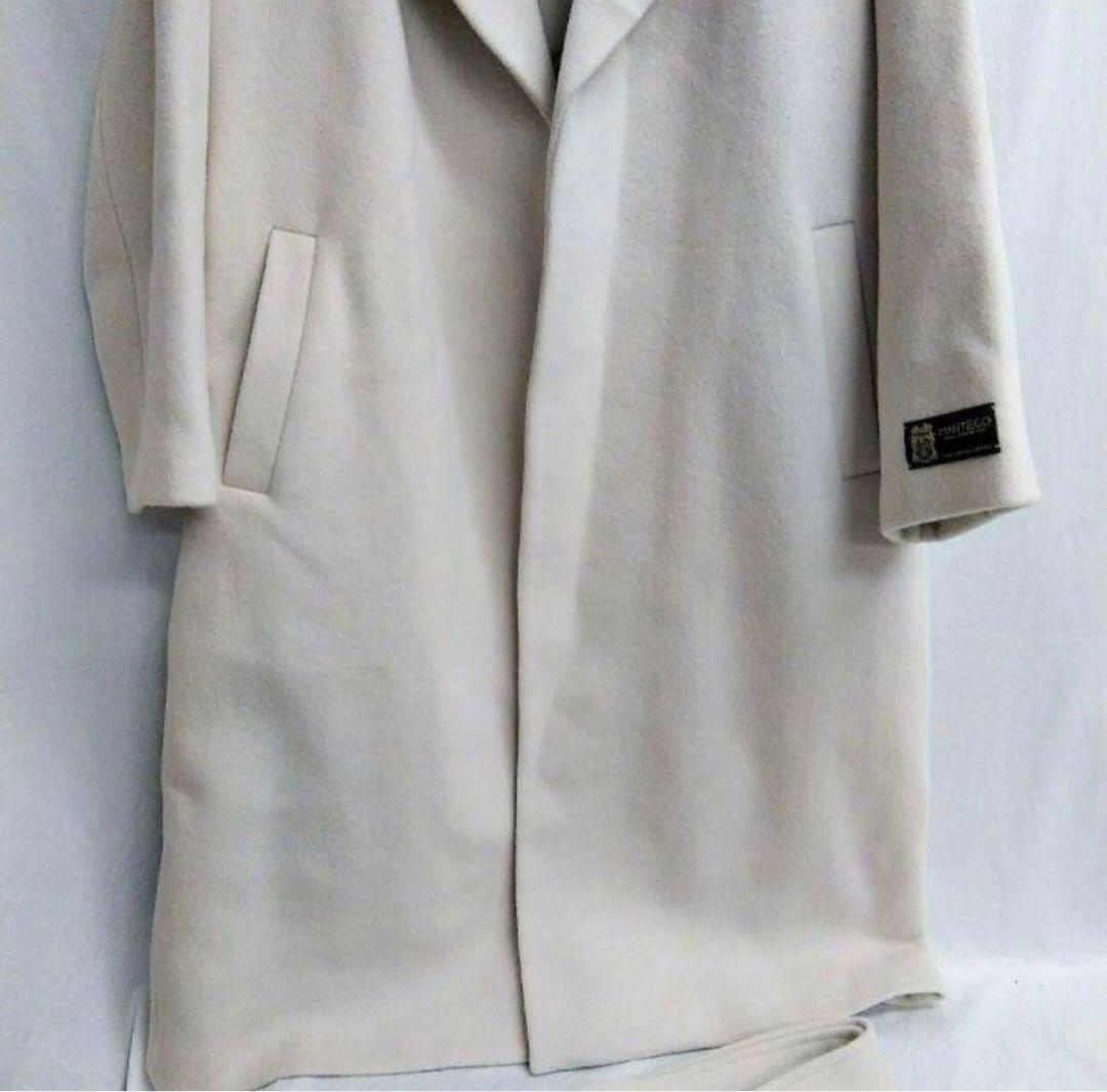 【98】未使用タグつき ナノユニバース ベルベットチェスターコート アイボリー