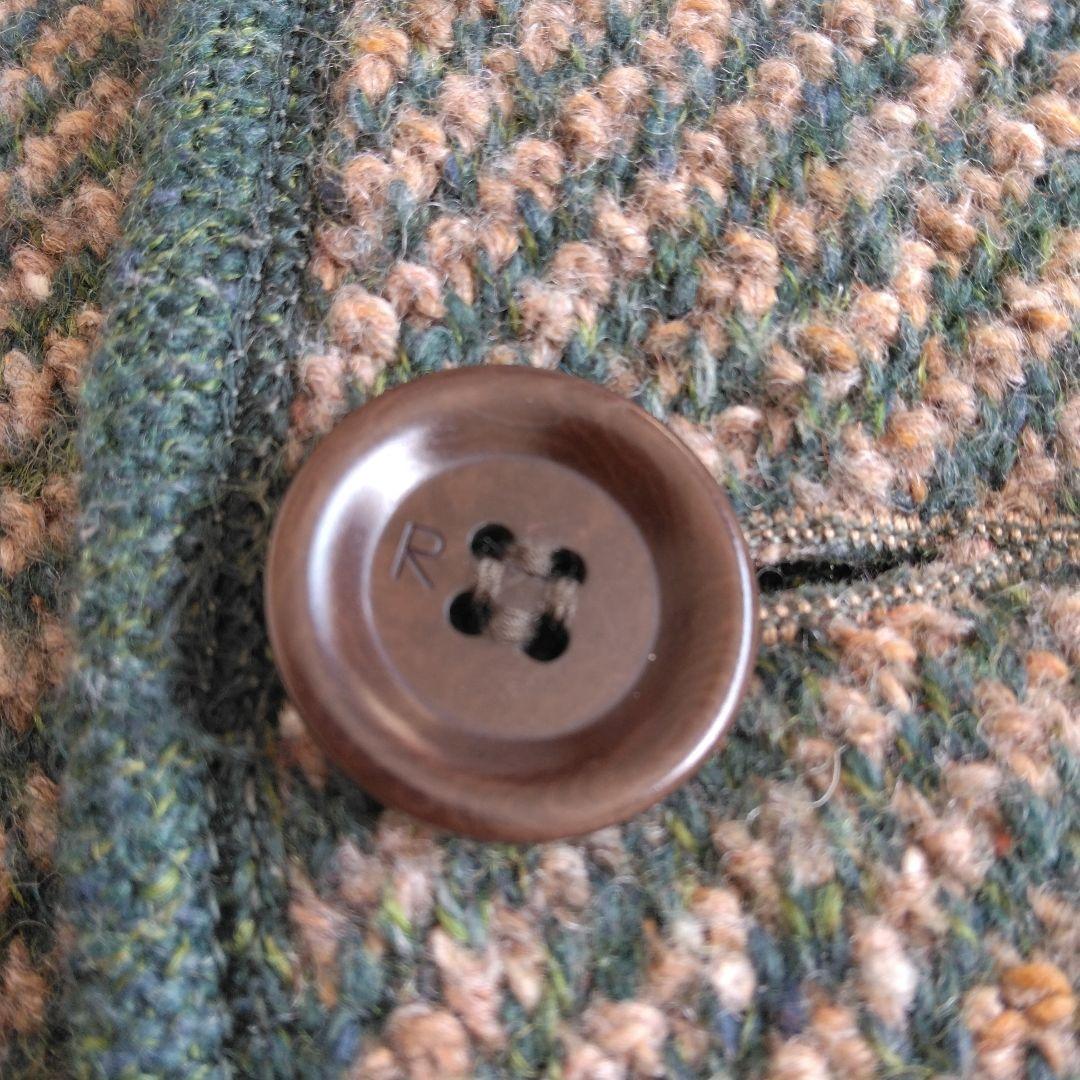 【45R】シェットランドツイードニットチロリアンジャケット　美品