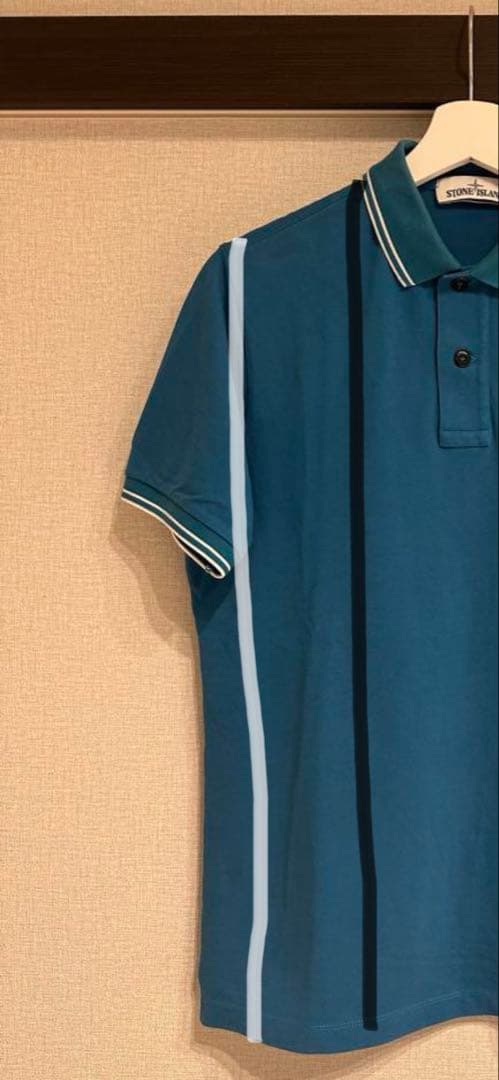 STONE  青 ポロシャツ