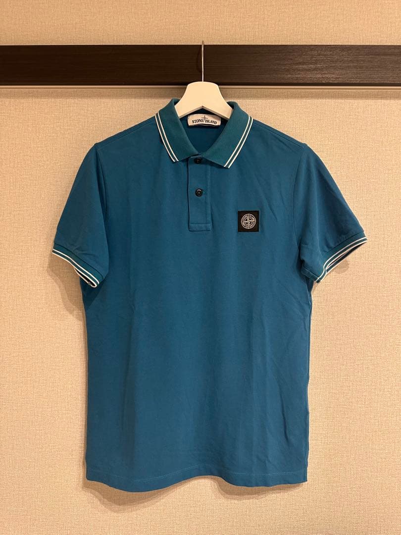STONE  青 ポロシャツ