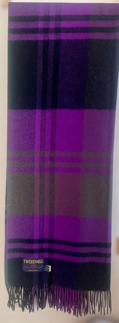 【TWEEDMILL/ツイードミル】 大判チェックストール パープルC