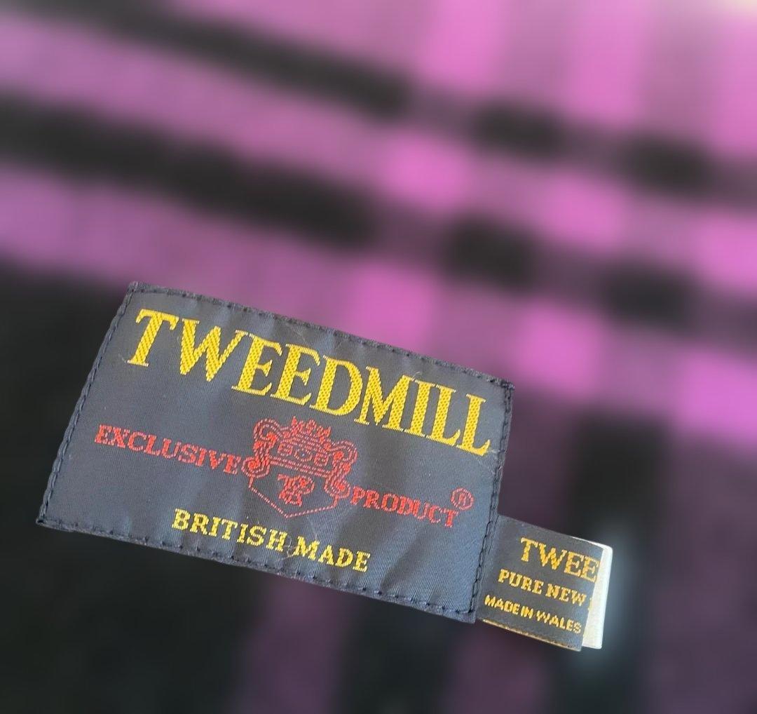 【TWEEDMILL/ツイードミル】 大判チェックストール パープルC