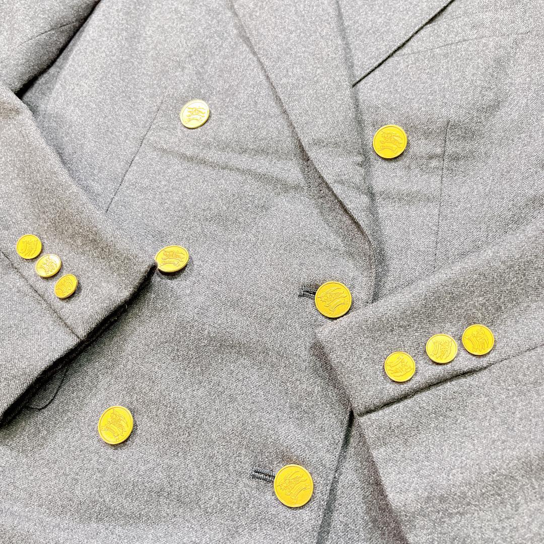 Burberrys 金ボタン ダブル テーラードジャケット 11 M グレー