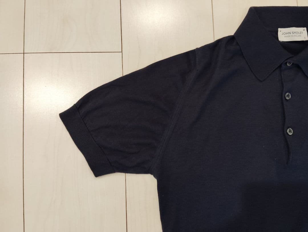 ジョンスメドレー ポロシャツ シーアイランドコットン ネイビー S