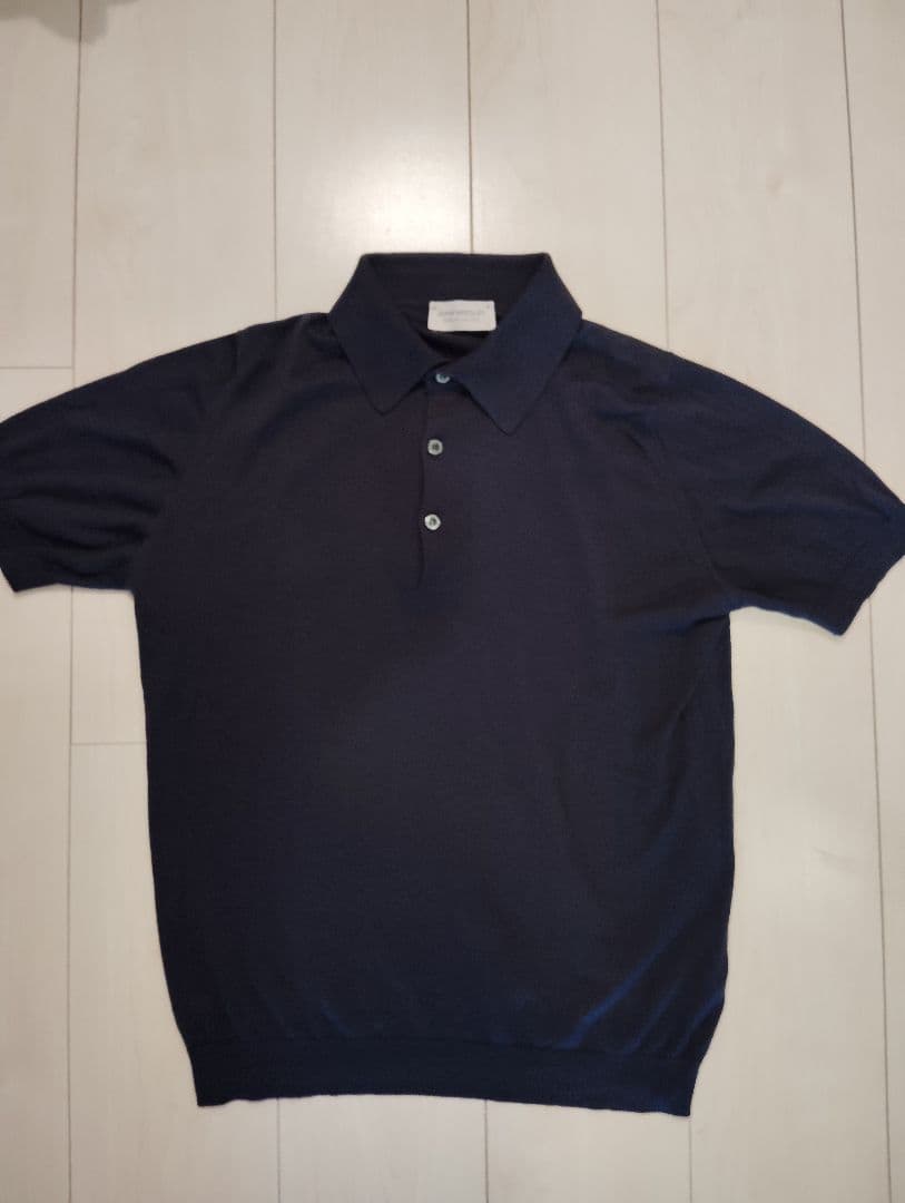 ジョンスメドレー ポロシャツ シーアイランドコットン ネイビー S
