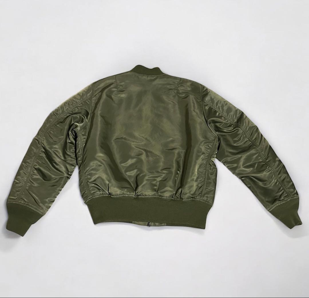 【希少】リバーシブル ALPHA MA-1 戦闘機柄 セージグリーン カーキ　M