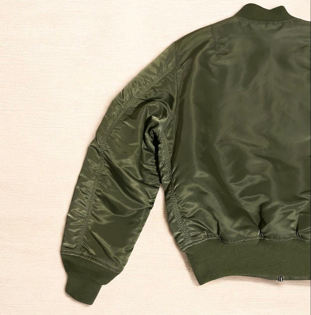 【希少】リバーシブル ALPHA MA-1 戦闘機柄 セージグリーン カーキ　M