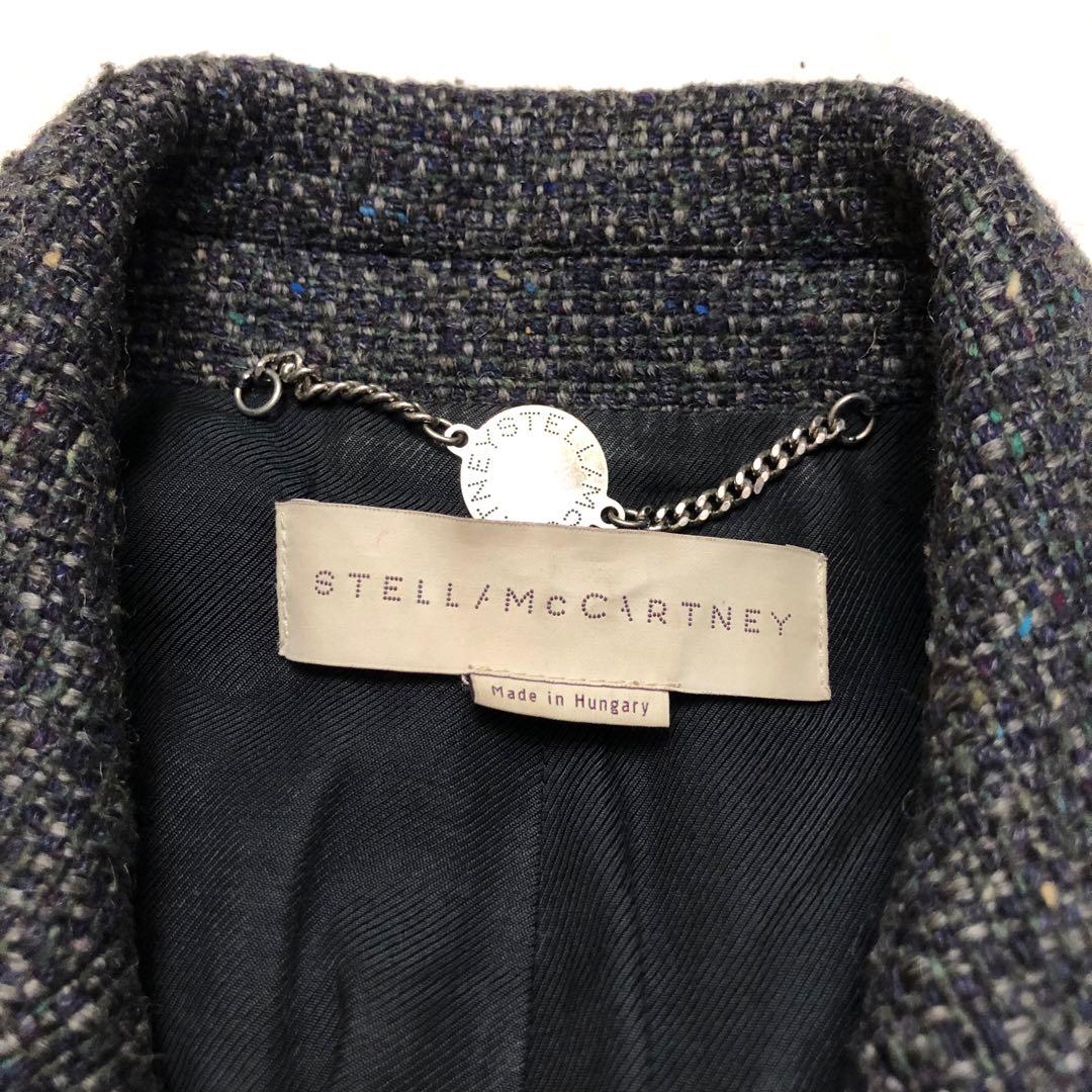 ★美品★ステラマッカートニー ツイードチェスターコート ダブル グレー 36 M