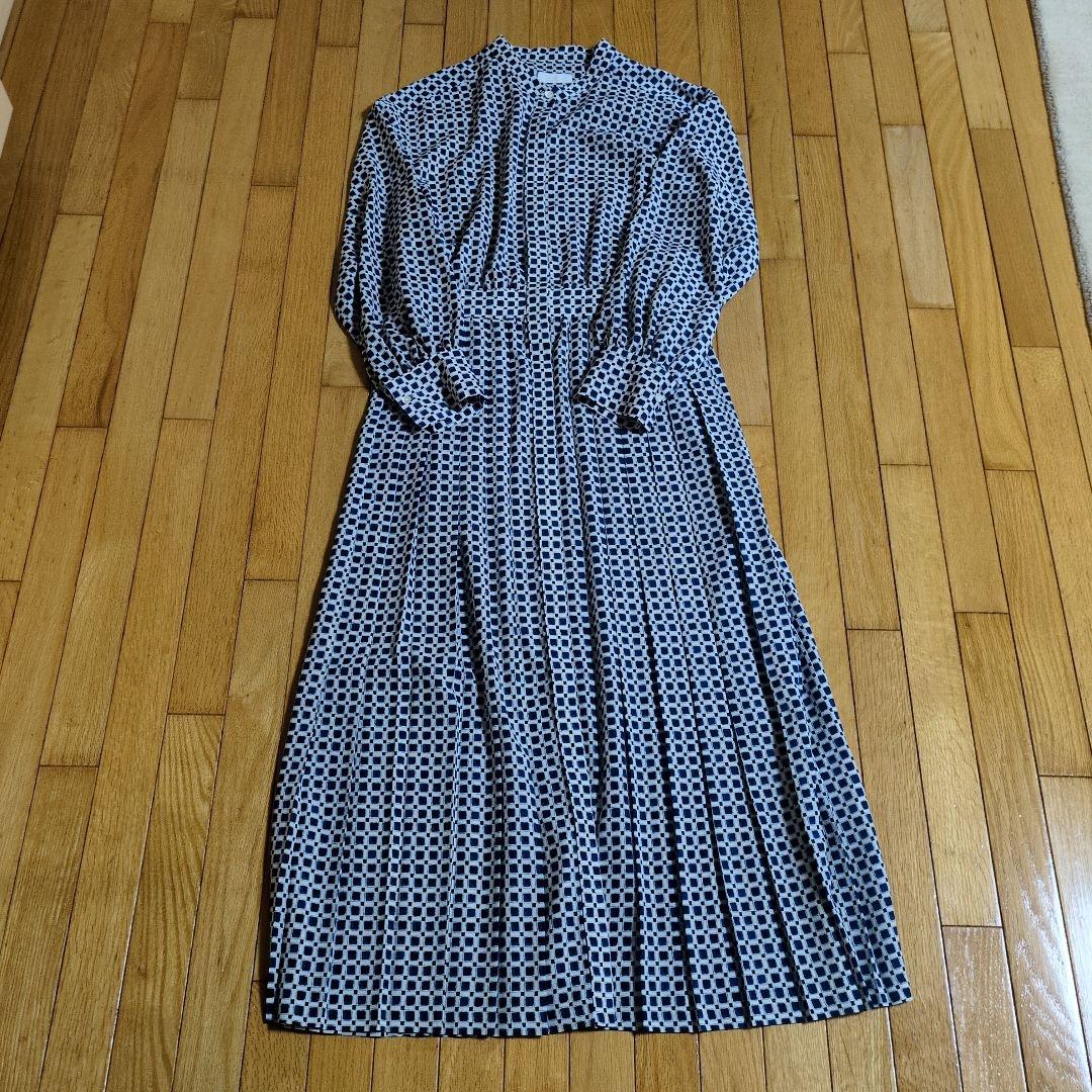 トゥモローランドカラーグリッドプリント プリーツワンピース