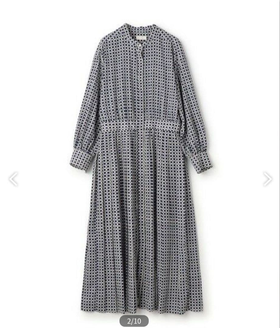 トゥモローランドカラーグリッドプリント プリーツワンピース