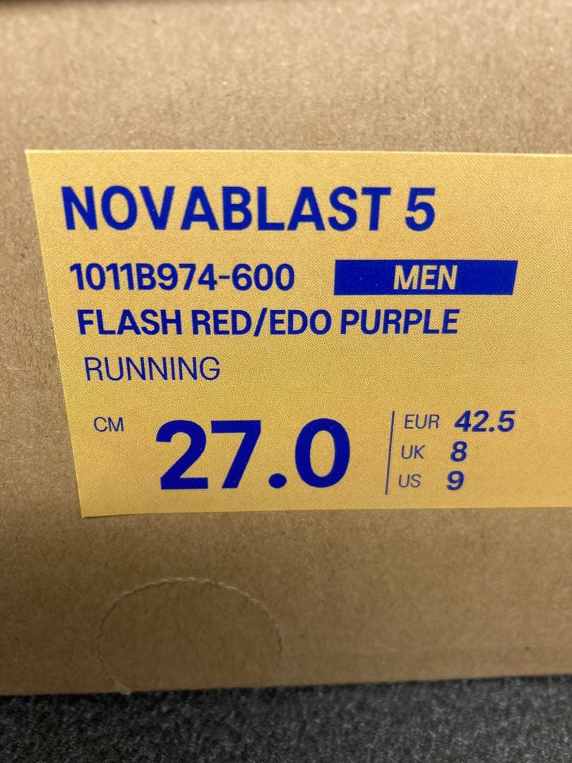 【伊吹藍】未使用・アシックス・ノヴァブラスト5・レッド・27cm