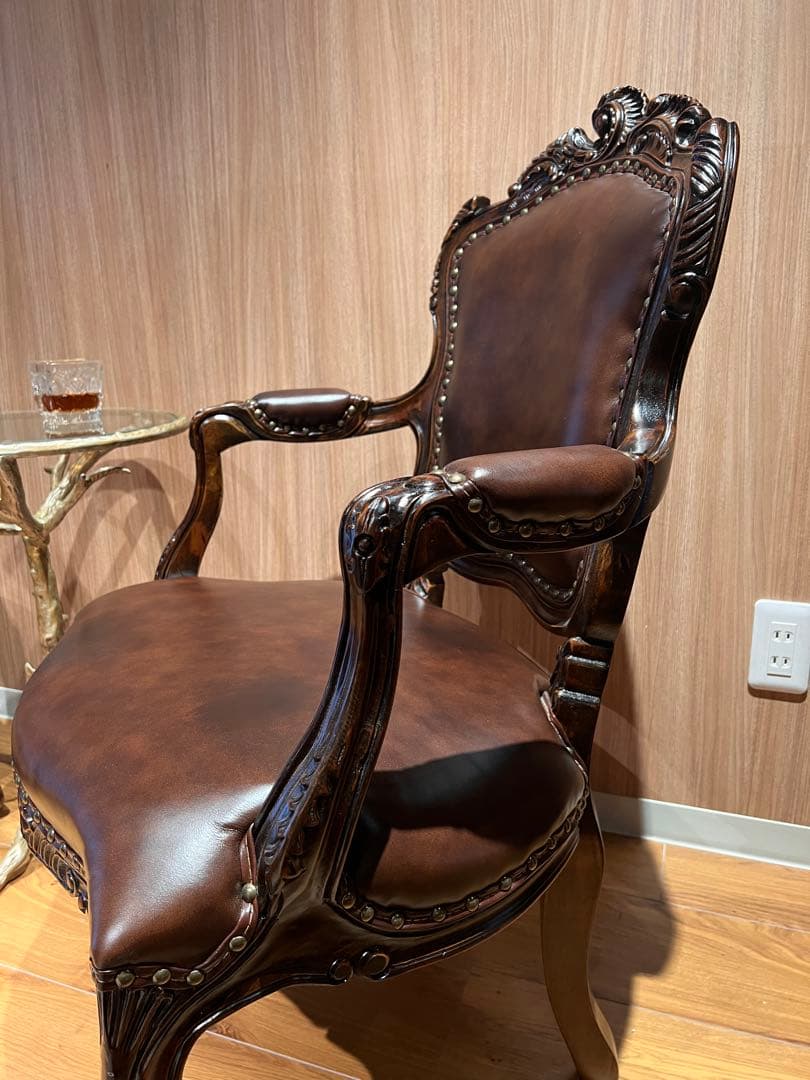 クラシックアームチェア ダークブラウン