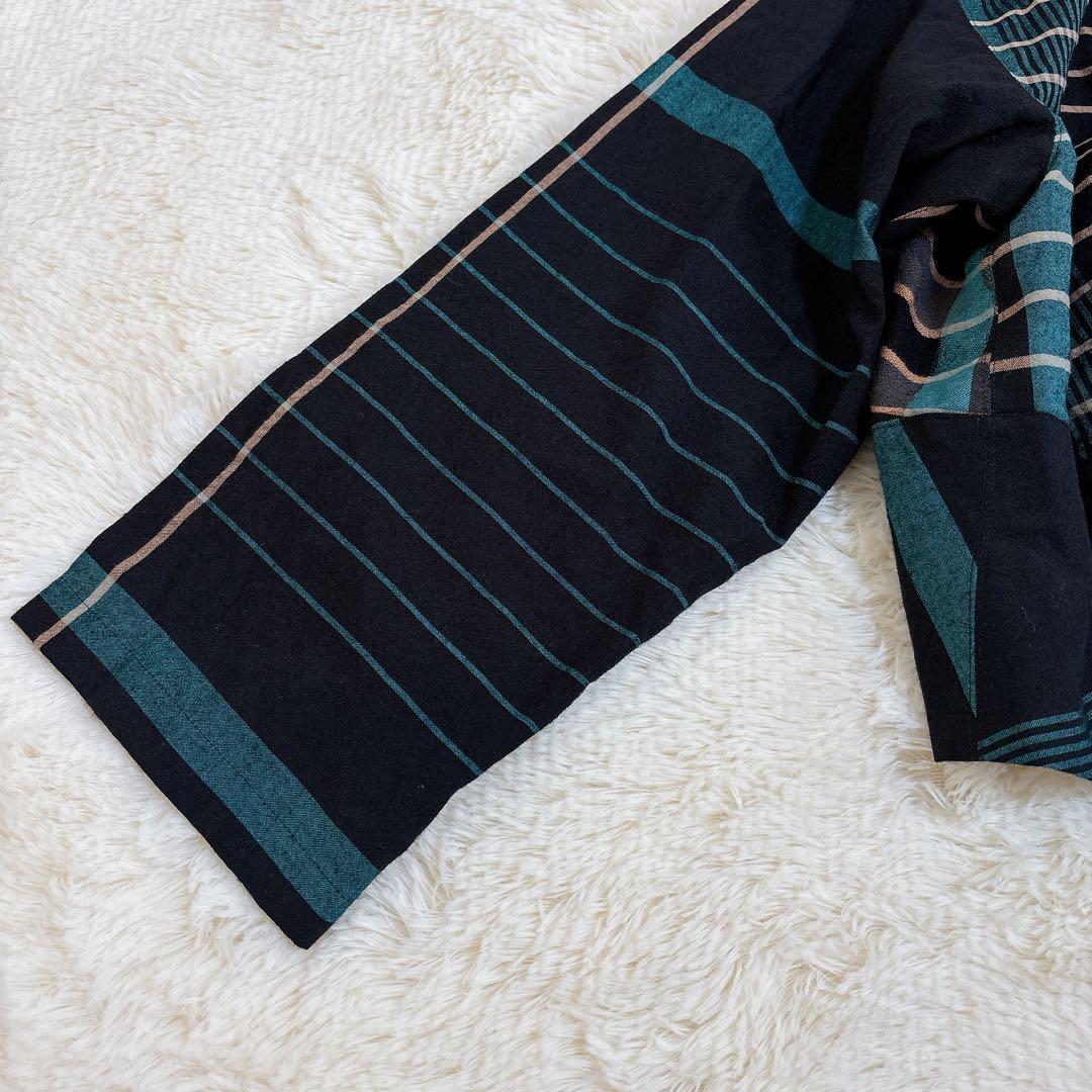 近年モデル☆慈雨 チェックジャケット ブルゾン 羽織り ブルー系 センソユニコ