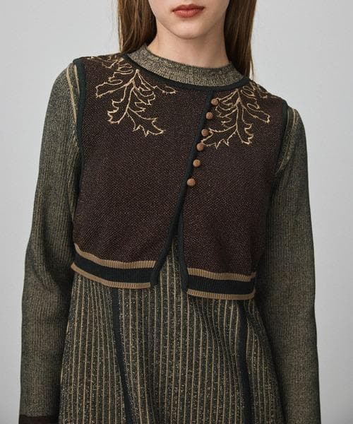 PUBLIC TOKYO エンブロイダリーニットワンピース